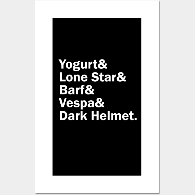 Funny Names x Spaceballs (Yogurt, Lone Star, Barf, Vespa, Dark Helmet) Wall Art by muckychris